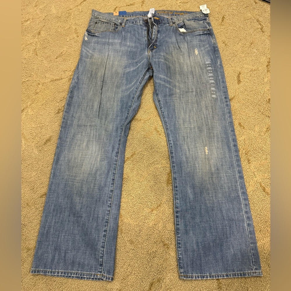 Gap Premium Straight Fit Jeans Light Vintage Wash 38x30 NWT